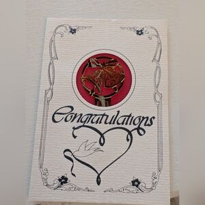 Vintage 1987 Whitmor Fond Remembrance Wedding Bell Gold Tone Bookmark Card